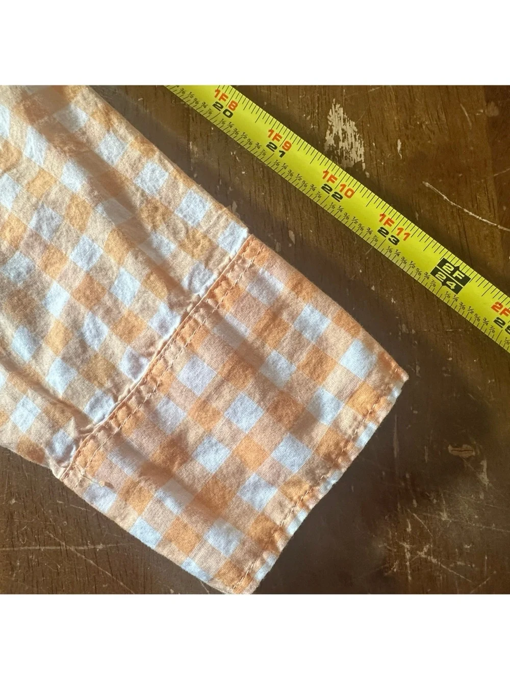 J. Crew Women’s Cotton Orange and White Gingham Button-Down Shirt
